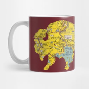 Buffalo Silhouette cut from 1948 map of Yellowstone-2 Mug